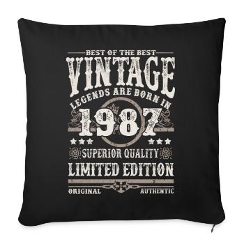 Legends are born in 1987 - Sofa pillowcase 17,3'' x 17,3'' (45 x 45 cm) - black - Front