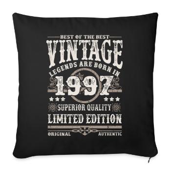 Legends are born in 1997 - Sofa pillowcase 17,3'' x 17,3'' (45 x 45 cm) - black - Front