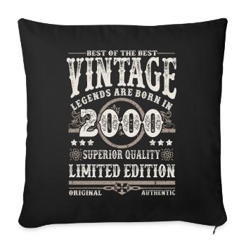 Legends are born in 2000 - Sofa pillowcase 17,3'' x 17,3'' (45 x 45 cm) - black - Front