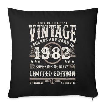 Legends are born in 1982 - Sofa pillowcase 17,3'' x 17,3'' (45 x 45 cm) - black - Front