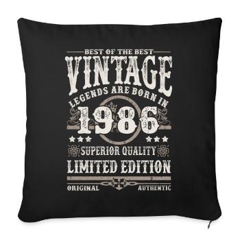 Legends are born in 1986 - Sofa pillowcase 17,3'' x 17,3'' (45 x 45 cm) - black - Front