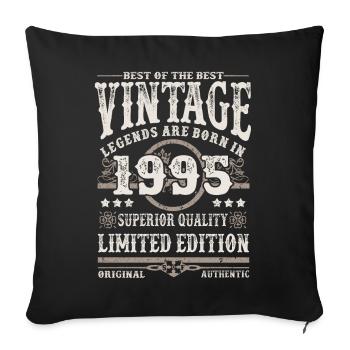 Legends are born in 1995 - Sofa pillowcase 17,3'' x 17,3'' (45 x 45 cm) - black - Front