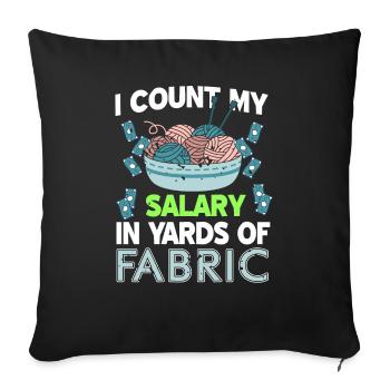 Je calcule mon salaire en Yards of Fabric - Housse de coussin décorative 45 x 45 cm - noir - Devant