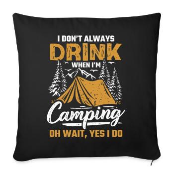 Camping Beer Tent Mountains Hiking Camper - Sofa pillowcase 17,3'' x 17,3'' (45 x 45 cm) - black - Front