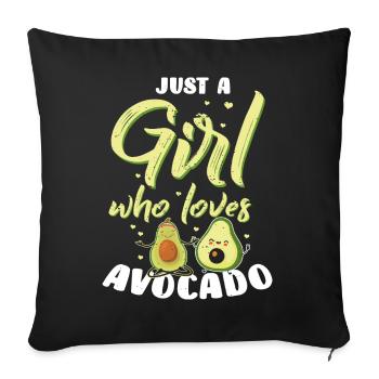 Mignon Cartoon Print T-shirts avocats amateurs - Housse de coussin décorative 45 x 45 cm - noir - Devant