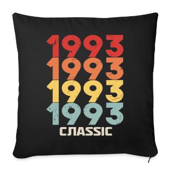 1993 Anniversaire dans le style vintage classique 1993 - Housse de coussin décorative 45 x 45 cm - noir - Devant