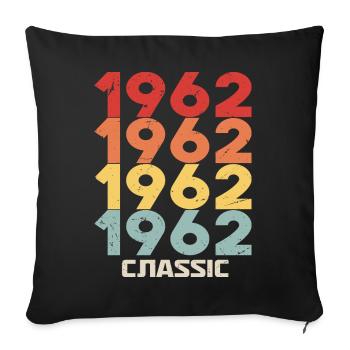 1962 Jubilé dans un style vintage classique 1962 - Housse de coussin décorative 45 x 45 cm - noir - Devant