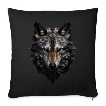 Wolf Portrait - Sofa pillowcase 17,3'' x 17,3'' (45 x 45 cm) - black - Front