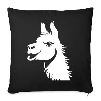 Lustige Lama-Silhouette Freche Spaß-Lamas - Sofakissenbezug 45 x 45 cm - Schwarz - Vorne