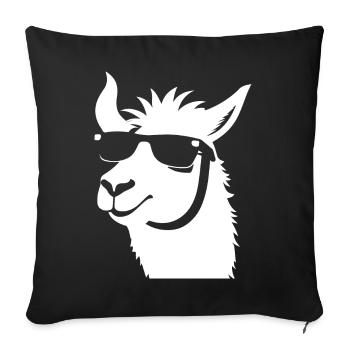 Funny Alpaca Wearing Sunglasses Cool Alpacas - Sofa pillowcase 17,3'' x 17,3'' (45 x 45 cm) - black - Front