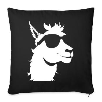 Funny Alpaca Wearing Sunglasses Cool Alpacas - Sofa pillowcase 17,3'' x 17,3'' (45 x 45 cm) - black - Front