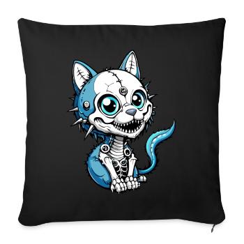 Polar Fox Skull // Skull Arctic Fox FS0046 - Sofa pillowcase 17,3'' x 17,3'' (45 x 45 cm) - black - Front