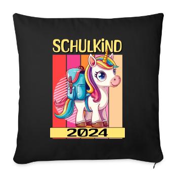 School Child 2024 Unicorn School School Student - Sofa pillowcase 17,3'' x 17,3'' (45 x 45 cm) - black - Front