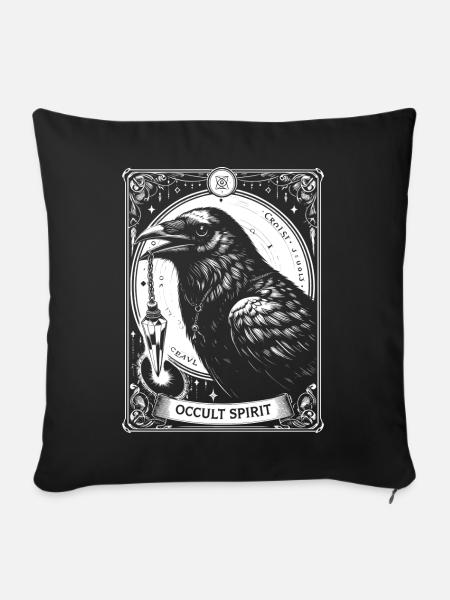 Okkulter Geist Rabe Pendel - Sofakissenbezug 45 x 45 cm - Schwarz