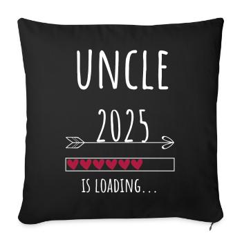 Future Uncle 2025 Pregnancy Announcement - Sofa pillowcase 17,3'' x 17,3'' (45 x 45 cm) - black - Front