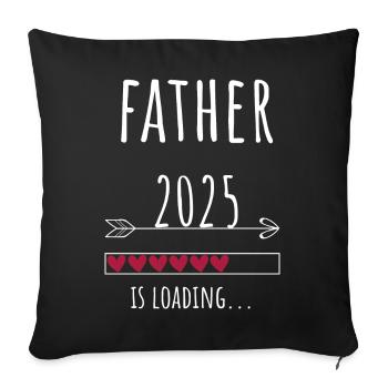 Future Father 2025 Pregnancy Announcement - Sofa pillowcase 17,3'' x 17,3'' (45 x 45 cm) - black - Front