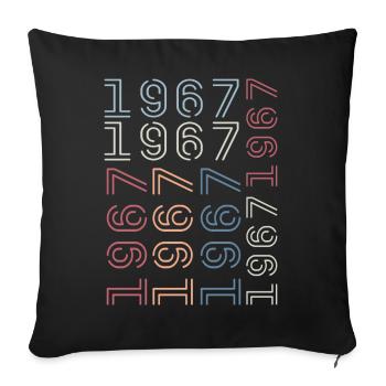 Né en 1967 Cadeau Anniversaire 1967 Retro 1967 - Housse de coussin décorative 45 x 45 cm - noir - Devant