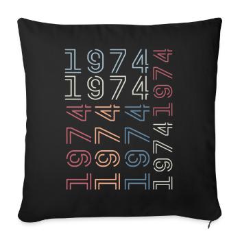 Born In 1974 Birthday Gift 1974 Retro 1974 - Sofa pillowcase 17,3'' x 17,3'' (45 x 45 cm) - black - Front