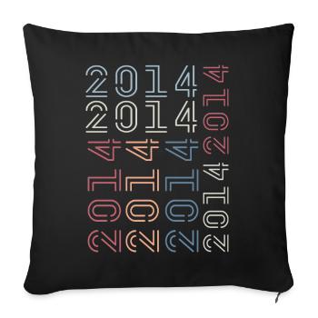 Geboren im Jahr 2014 Geburtstagsgeschenk 2014 Retro 2014 - Sofakissenbezug 45 x 45 cm - Schwarz - Vorne