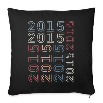 Né en 2015 Cadeau Anniversaire 2015 Retro 2015 - Housse de coussin décorative 45 x 45 cm - noir - Devant