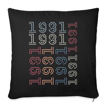 Born In 1981 Birthday Gift 1981 Retro 1981 - Sofa pillowcase 17,3'' x 17,3'' (45 x 45 cm) - black - Front