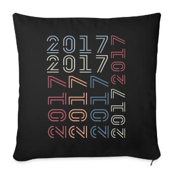 Né en 2017 Cadeau Anniversaire 2017 Retro 2017 - Housse de coussin décorative 45 x 45 cm - noir - Devant