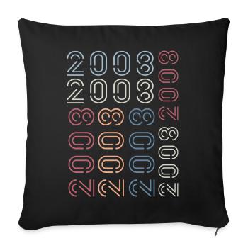 Geboren im Jahr 2008 Retro 2008 Geburtstagsgeschenk - Sofakissenbezug 45 x 45 cm - Schwarz - Vorne