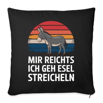 Esel Eselchen Maultier Muli - Sofakissenbezug 45 x 45 cm - Schwarz - Vorne