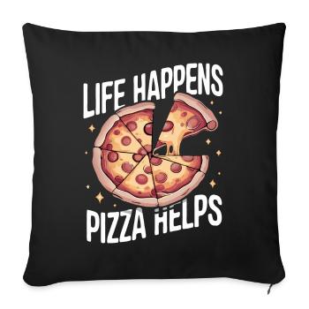 Pizza Italie Restauration rapide - Housse de coussin décorative 45 x 45 cm - noir - Devant