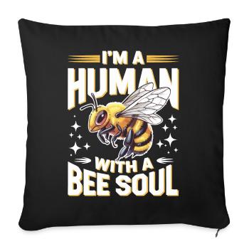 abeille abeille apicultrice abeille abeille - Housse de coussin décorative 45 x 45 cm - noir - Devant