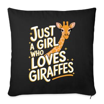 Giraffe Animal Africa Giraffes - Sofa pillowcase 17,3'' x 17,3'' (45 x 45 cm) - black - Front