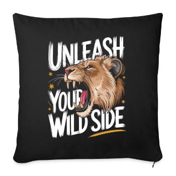 Lion Lion Animal Africa - Sofa pillowcase 17,3'' x 17,3'' (45 x 45 cm) - black - Front
