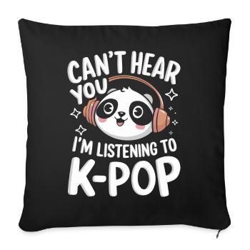 Musique K-Pop Pop Coréenne - Housse de coussin décorative 45 x 45 cm - noir - Devant