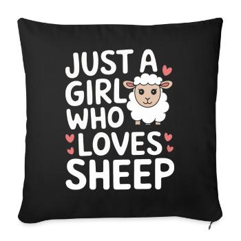 Sheep Sheep Farmer Lamb Farmer - Sofa pillowcase 17,3'' x 17,3'' (45 x 45 cm) - black - Front