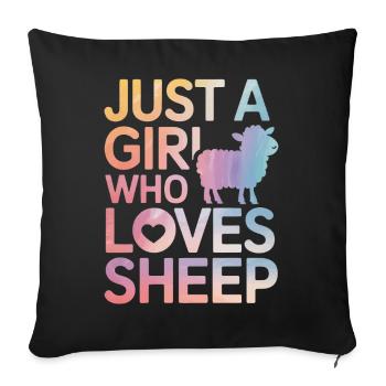 Sheep Sheep Farmer Lamb Farmer - Sofa pillowcase 17,3'' x 17,3'' (45 x 45 cm) - black - Front