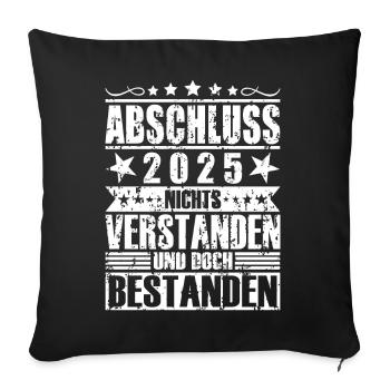 Abschluss 2025 - Sofakissenbezug 45 x 45 cm - Schwarz - Vorne