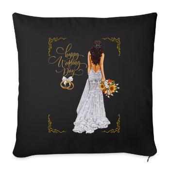 Happy Wedding Day - Sofa pillowcase 17,3'' x 17,3'' (45 x 45 cm) - black - Front