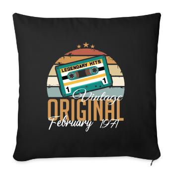 Légendaire depuis février 1971 millésime 1971 - Housse de coussin décorative 45 x 45 cm - noir - Devant