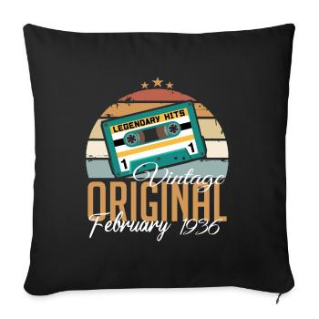 Légendaire depuis février 1936 millésime 1936 - Housse de coussin décorative 45 x 45 cm - noir - Devant