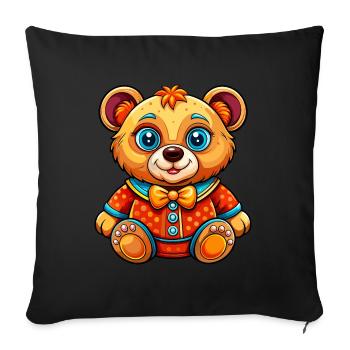 Schmucker Teddy - Sofakissenbezug 45 x 45 cm - Schwarz - Vorne