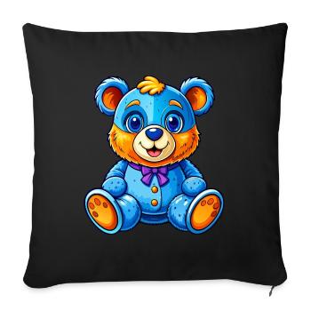 Blue Teddy - Sofa pillowcase 17,3'' x 17,3'' (45 x 45 cm) - black - Front