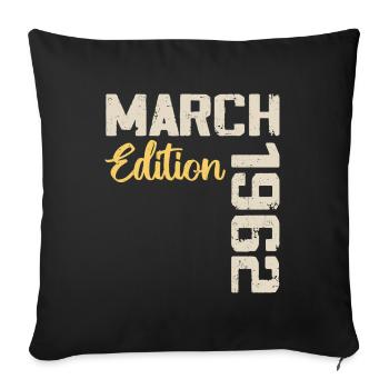 Mars 1962 Cadeau Anniversaire Mars 1962 - Housse de coussin décorative 45 x 45 cm - noir - Devant