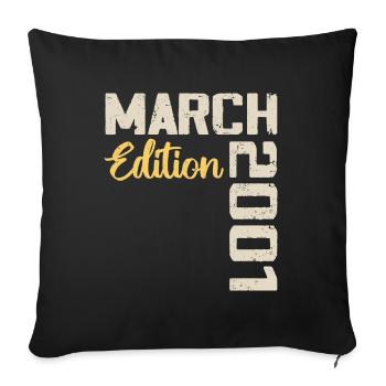 März 2001 Geburtstagsgeschenk März 2001 - Sofakissenbezug 45 x 45 cm - Schwarz - Vorne