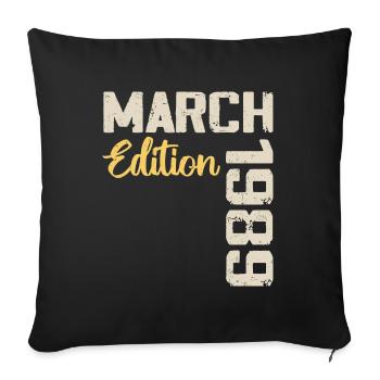 March 1989 Birthday Gift March 1989 - Sofa pillowcase 17,3'' x 17,3'' (45 x 45 cm) - black - Front