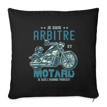 motard le meilleur arbitre le meilleur - Housse de coussin décorative 45 x 45 cm - noir - Devant