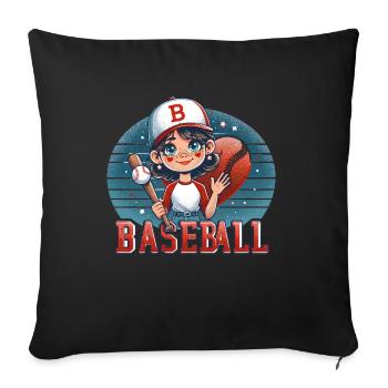 Little Leaguer's Big League Smile - Sofa pillowcase 17,3'' x 17,3'' (45 x 45 cm) - black - Front