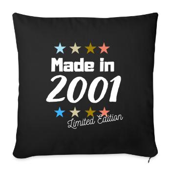 Made in 2001 Limited Edition Vintage Birthday - Sofa pillowcase 17,3'' x 17,3'' (45 x 45 cm) - black - Front
