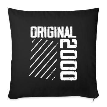 Original 2000 24th Anniversary Retro Gift - Sofa pillowcase 17,3'' x 17,3'' (45 x 45 cm) - black - Front