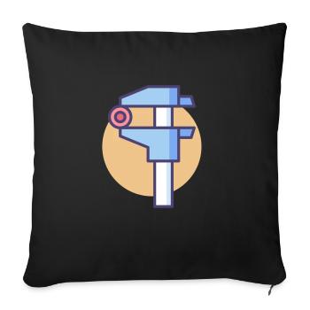 Pied à coulisse - Housse de coussin décorative 45 x 45 cm - noir - Devant