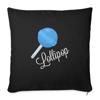 Lollipop design - Sofa pillowcase 17,3'' x 17,3'' (45 x 45 cm) - black - Front